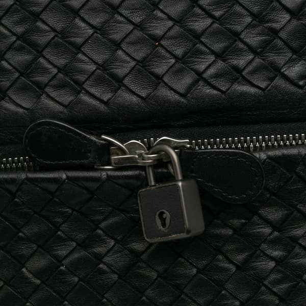 Pre-owned Bottega Veneta Nappa Intrecciato Cube Shoulder Bag Black