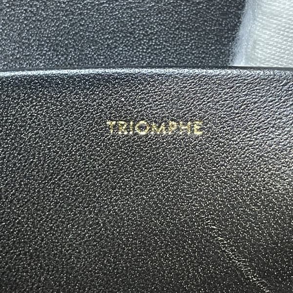 Pre-owned Celine Triomphe Leather Claude Chain Shoulder Bag Black