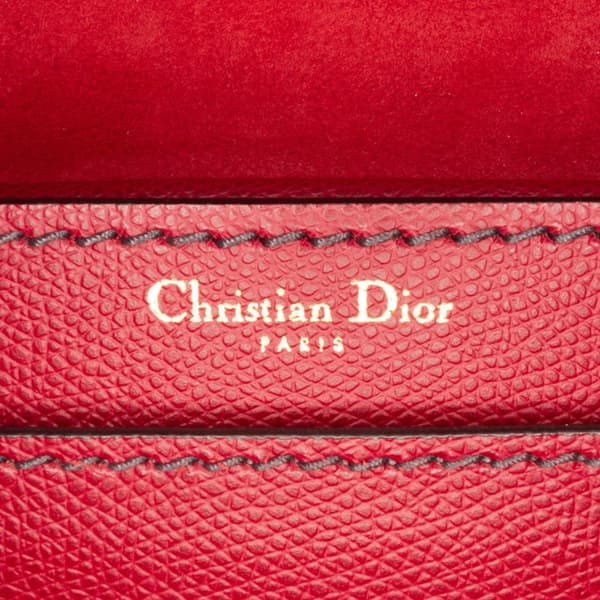 Pre-owned Dior Calfskin J Adior Chain Flap Red