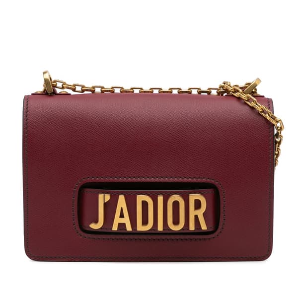 Pre-owned Dior Calfskin J Adior Chain Flap Red