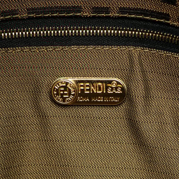 Pre-owned Fendi Zucca Canvas Shoulder Bag Brown