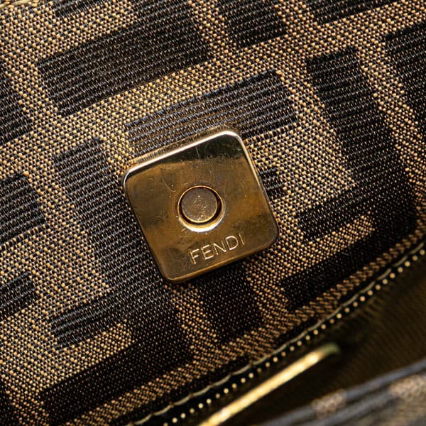 Pre-owned Fendi Zucca Canvas Shoulder Bag Brown