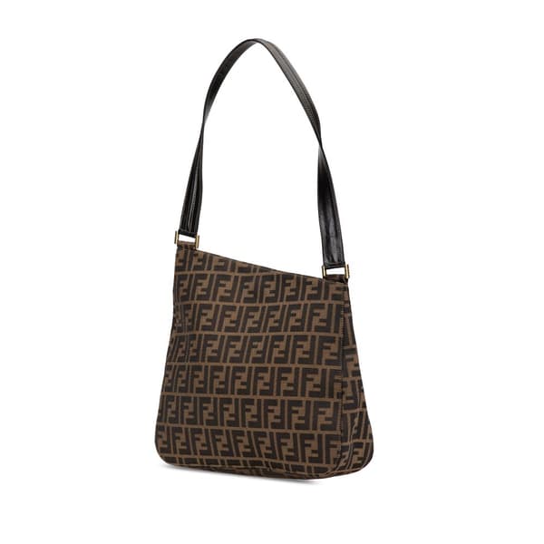 Pre-owned Fendi Zucca Canvas Shoulder Bag Brown