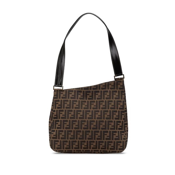 Pre-owned Fendi Zucca Canvas Shoulder Bag Brown