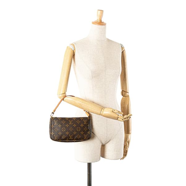 Pre-owned Louis Vuitton Monogram Pochette Accessoires Brown