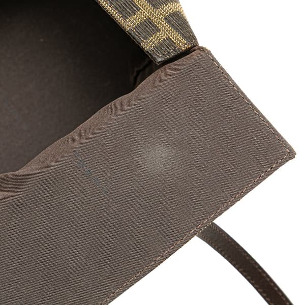 Pre-owned Fendi Zucca Canvas Bento Box Shoulder Bag Brown