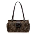Miniatyrbillede 1 af 10: Pre-owned Fendi Zucca Canvas Bento Box Shoulder Bag Brown
