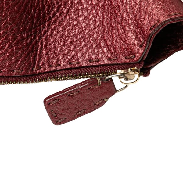 Pre-owned Fendi Leather Selleria Hobo Red