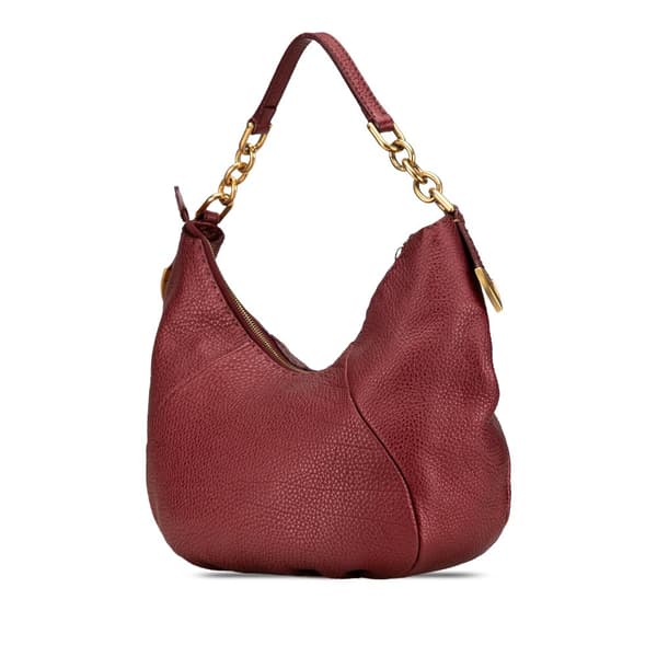Pre-owned Fendi Leather Selleria Hobo Red