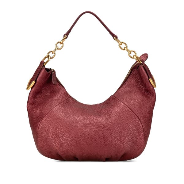 Pre-owned Fendi Leather Selleria Hobo Red