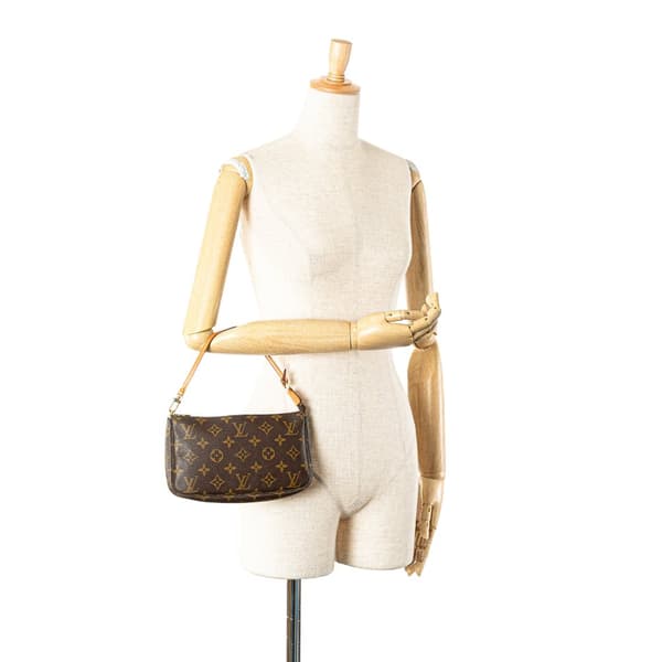 Pre-owned Louis Vuitton Monogram Pochette Accessoires Brown