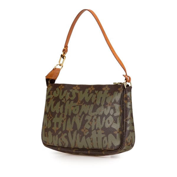 Pre-owned Louis Vuitton Stephen Sprouse Monogram Graffiti Pochette Accessoires Brown