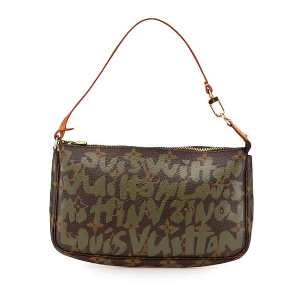 Pre-owned Louis Vuitton Stephen Sprouse Monogram Graffiti Pochette Accessoires Brown
