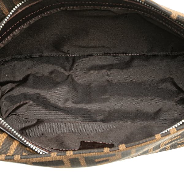 Pre-owned Fendi Zucca Canvas Shoulder Bag Brown