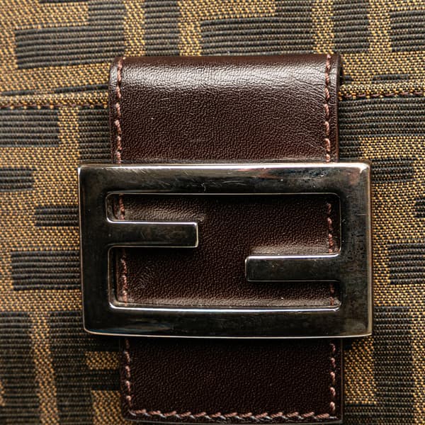 Pre-owned Fendi Zucca Canvas Shoulder Bag Brown