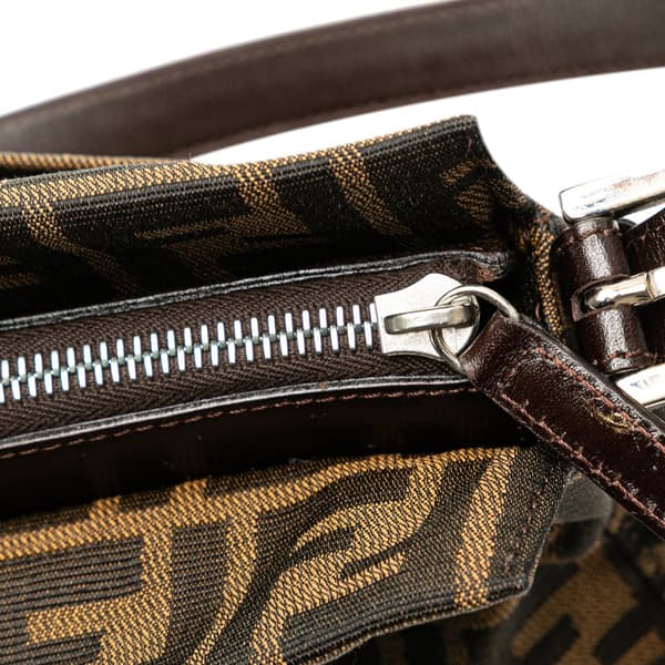 Pre-owned Fendi Zucca Canvas Shoulder Bag Brown