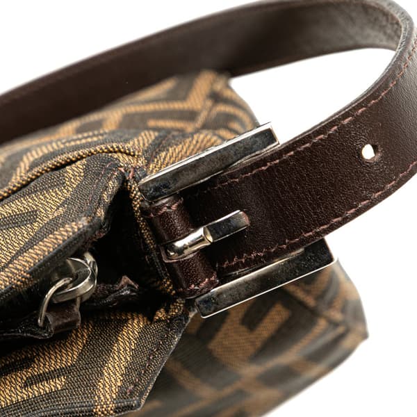 Pre-owned Fendi Zucca Canvas Shoulder Bag Brown