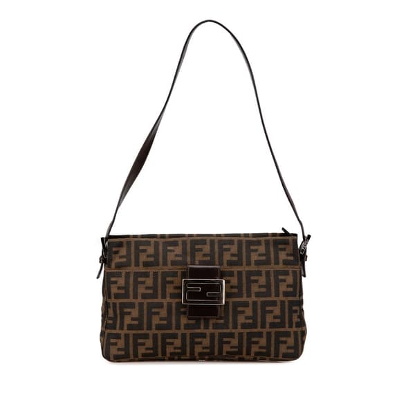 Pre-owned Fendi Zucca Canvas Shoulder Bag Brown