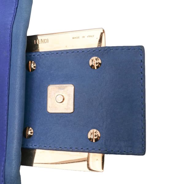Pre-owned Fendi Large Leather Chain Mamma Forever Blue