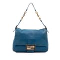 Miniatyrbild 1 av 10: Pre-owned Fendi Large Leather Chain Mamma Forever Blue
