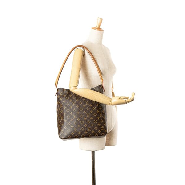Pre-owned Louis Vuitton Monogram Looping GM Brown