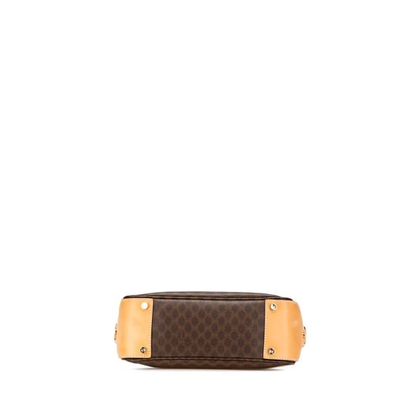 Pre-owned Celine Macadam Coated Canvas Shoulder Bag Brown
