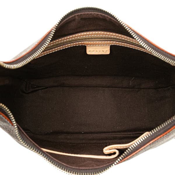 Pre-owned Celine Macadam Coated Canvas Shoulder Bag Brown