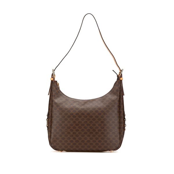 Pre-owned Celine Macadam Coated Canvas Shoulder Bag Brown