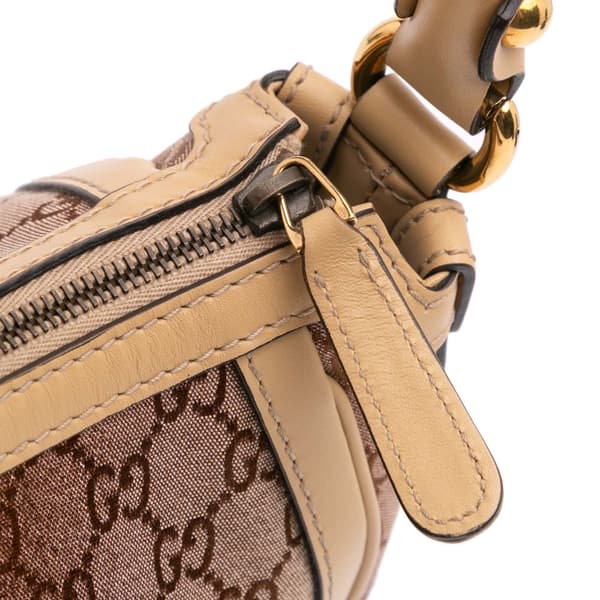 Pre-owned Gucci Small GG Metallic Canvas Scarlett Shoulder Bag Pink