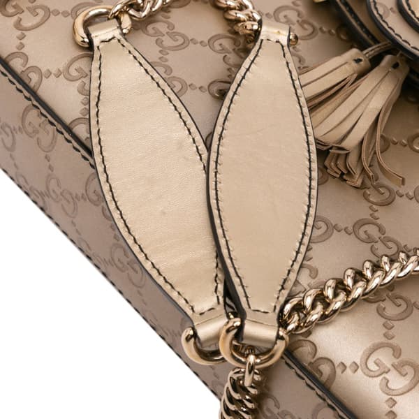 Pre-owned Gucci Small Guccissima Emily Shoulder Bag Gold