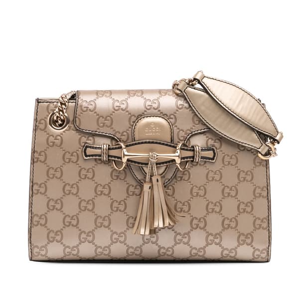 Pre-owned Gucci Small Guccissima Emily Shoulder Bag Gold