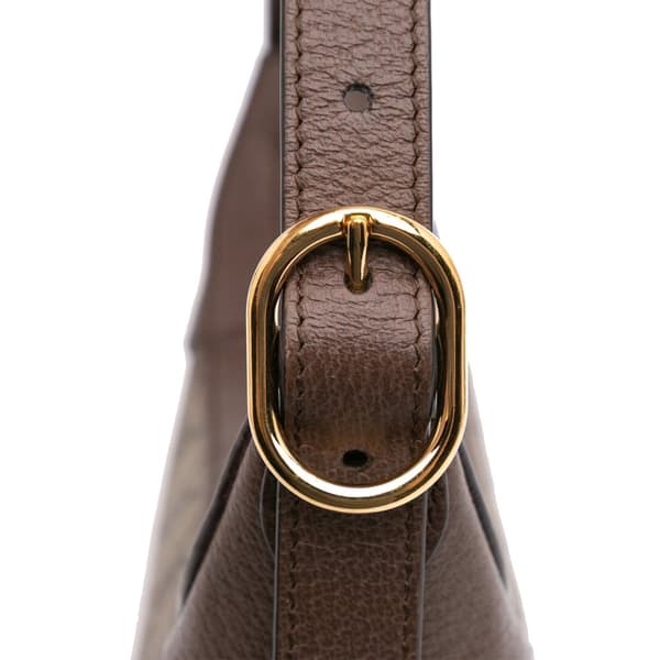 Pre-owned Gucci Mini GG Supreme Web Ophidia Shoulder Bag Brown