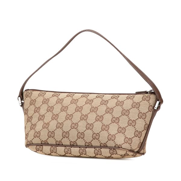 Pre-owned Gucci GG Canvas Boat Brown