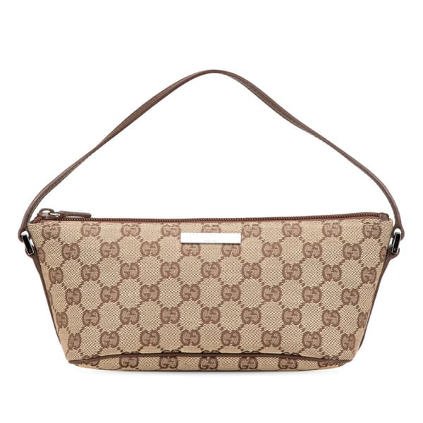 Pre-owned Gucci GG Canvas Boat Brown