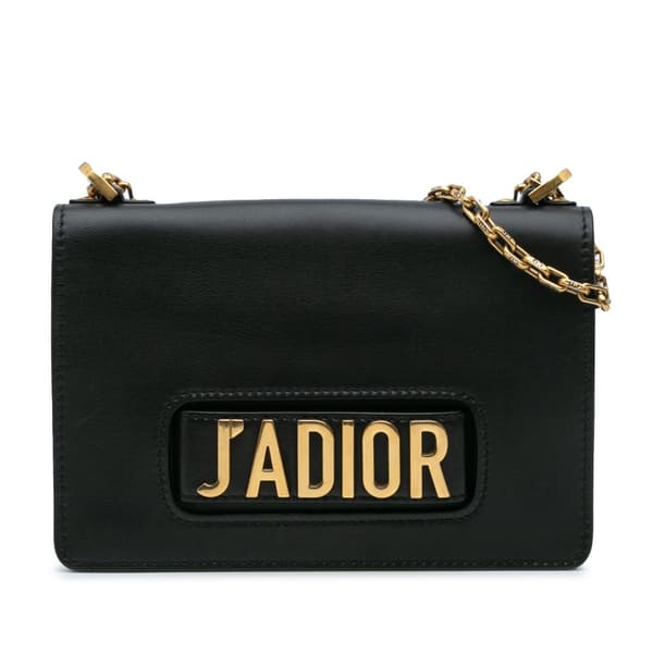 Pre-owned Dior Calfskin JAdior Chain Flap Black