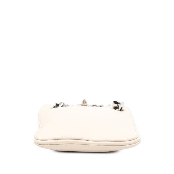 Pre-owned Givenchy Leather Shark Lock Chain Shoulder Bag White