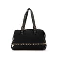 Miniatyrbilde 1 av 10: Pre-owned Fendi Selleria Studded Canvas Shoulder Bag Black