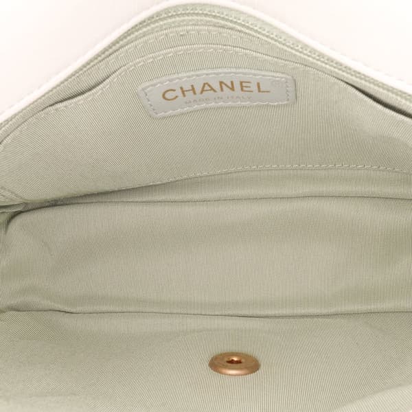 Pre-owned Chanel CC Quilted Calfskin Single Flap White