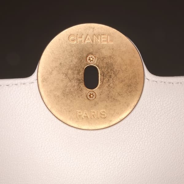 Pre-owned Chanel CC Quilted Calfskin Single Flap White