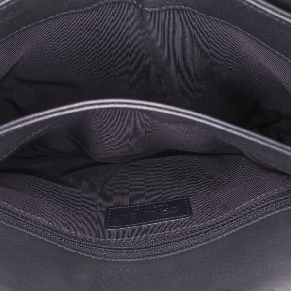 Pre-owned Chanel Small Quilted Grained Calfskin CC Round Clasp Accordion Flap Black