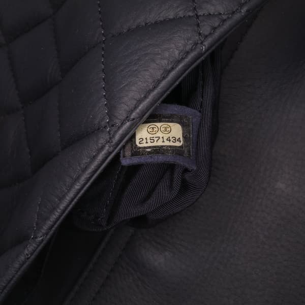 Pre-owned Chanel Small Quilted Grained Calfskin CC Round Clasp Accordion Flap Black