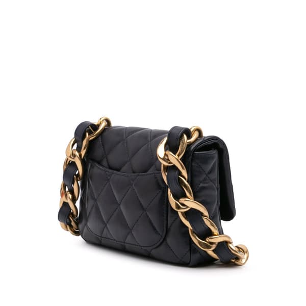 Pre-owned Chanel Small Quilted Lambskin Funky Town Flap Purple