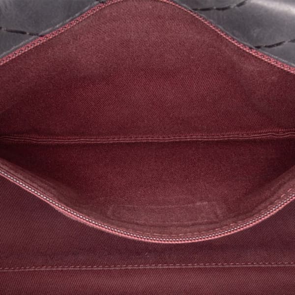 Pre-owned Chanel Jumbo Chevron Iridescent Calfskin Surpique Flap Black
