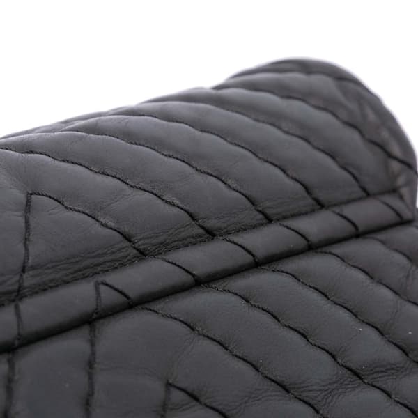 Pre-owned Chanel Jumbo Chevron Iridescent Calfskin Surpique Flap Black
