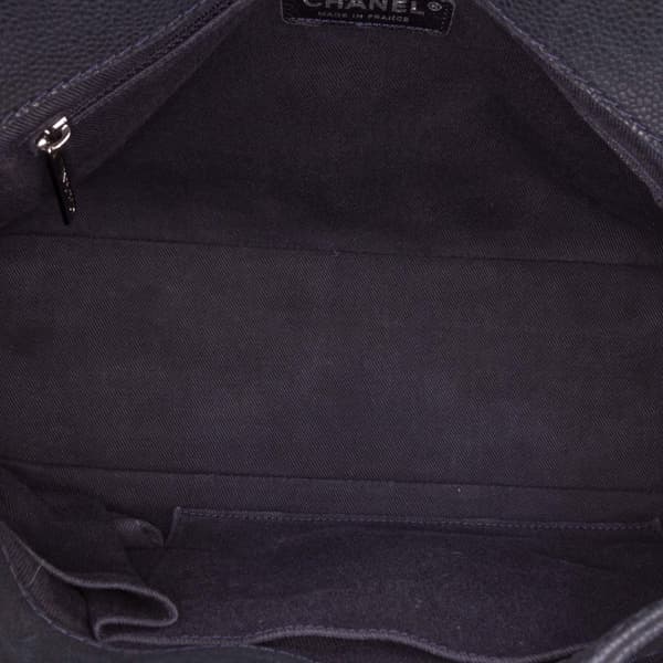 Pre-owned Chanel Medium Quilted Iridescent Caviar Lady Pearly Flap Blue