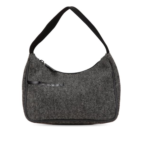 Pre-owned Prada Wool Shoulder Bag Gray