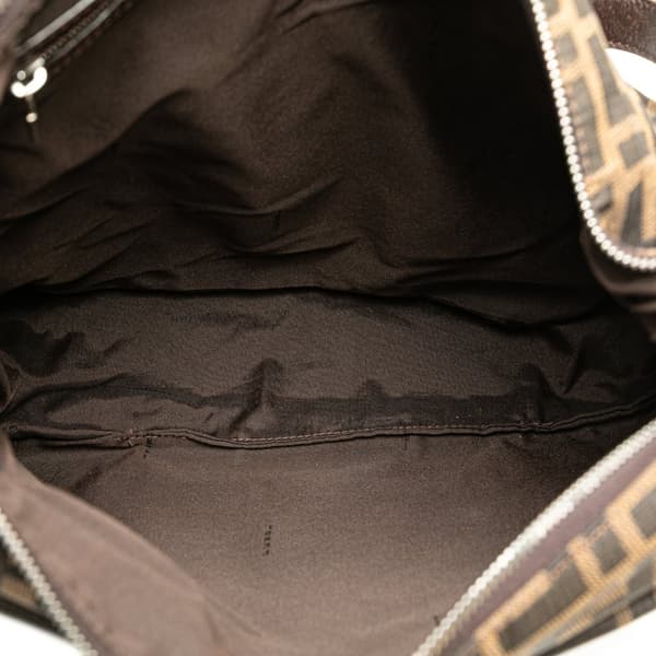 Pre-owned Fendi Zucca Canvas Shoulder Bag Brown