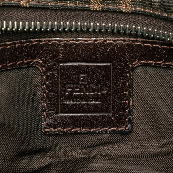 Pre-owned Fendi Zucca Canvas Shoulder Bag Brown