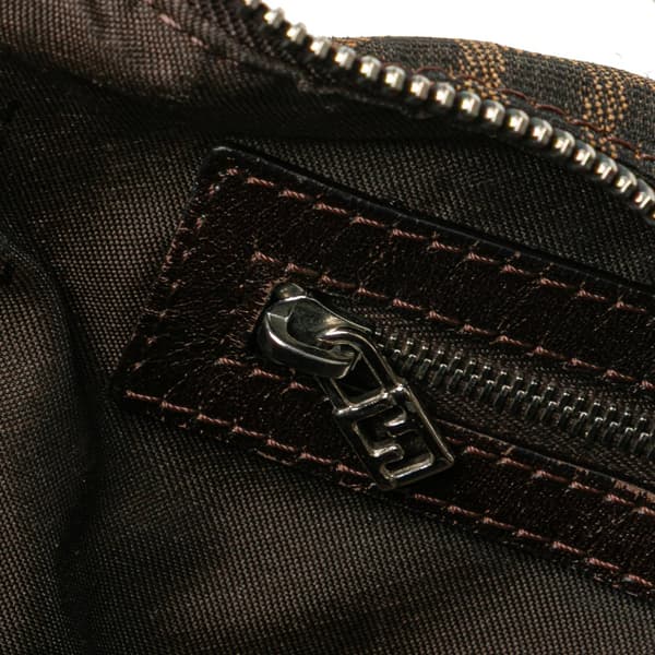 Pre-owned Fendi Zucca Canvas Shoulder Bag Brown