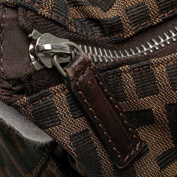 Pre-owned Fendi Zucca Canvas Shoulder Bag Brown